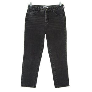 Pacsun Mom Jeans Womens Black Acid Wash High Rise Denim